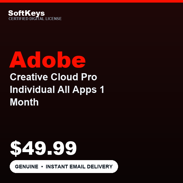 Adobe Creative Cloud Pro Individual All Apps 1 Month Redeem Code